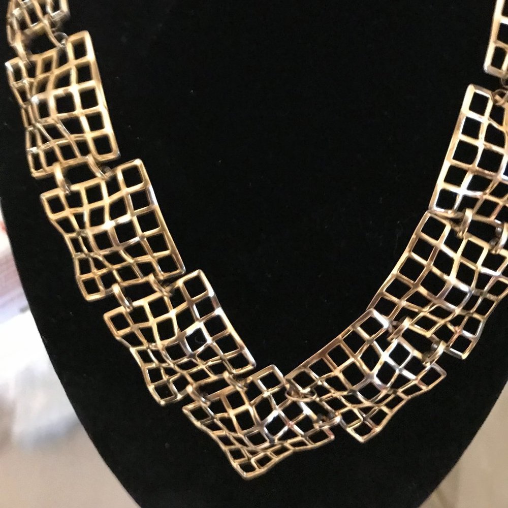 Gold-Tone Dramatic Statement Necklace - image 2